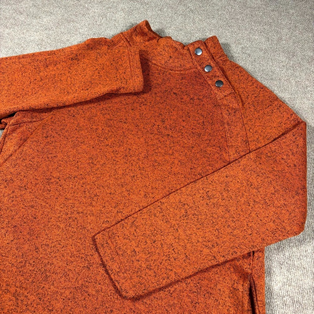 Eddie Bauer Sweater Womens XL Rust Orange Long Sleeve Snap Shoulder Outdoor